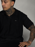 CAMISA POLO CANELADA PRETA