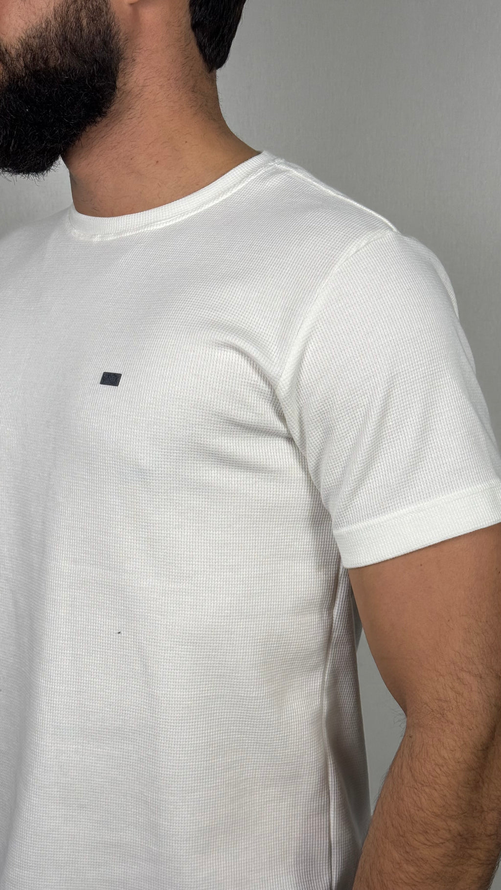 Camisa corte americano canelada branca 01