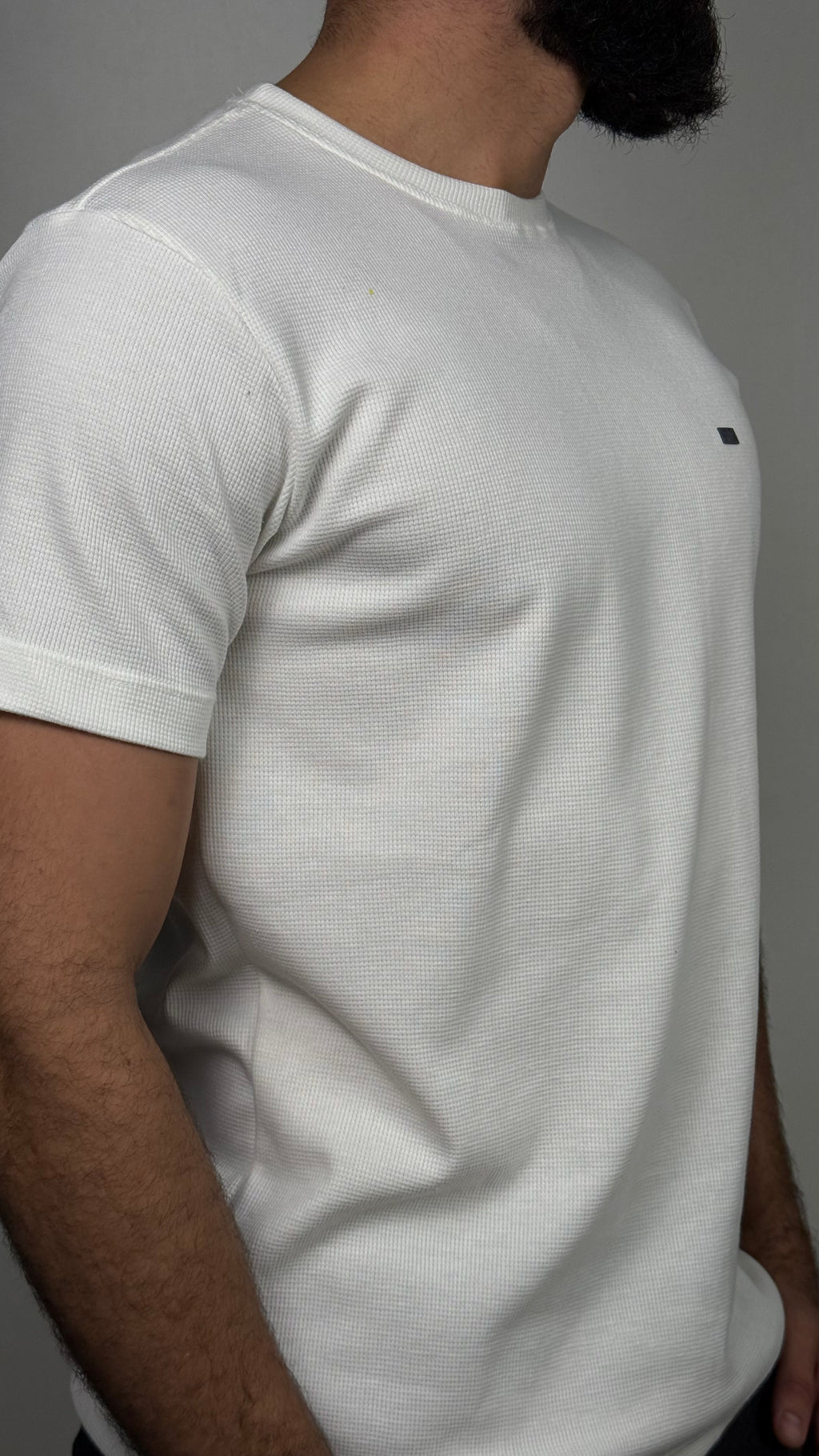 Camisa corte americano canelada branca 01
