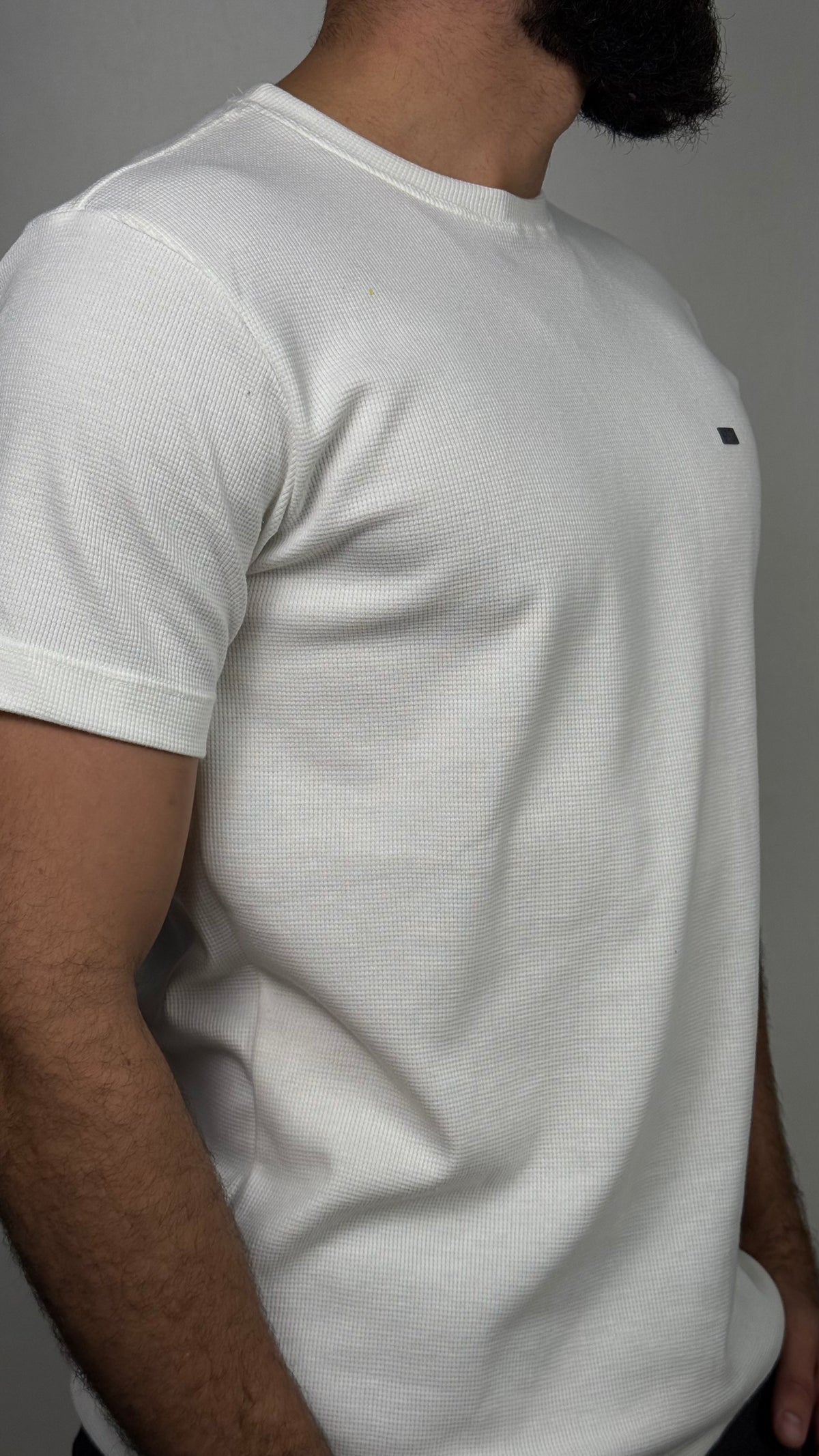 Camisa corte americano canelada branca 01