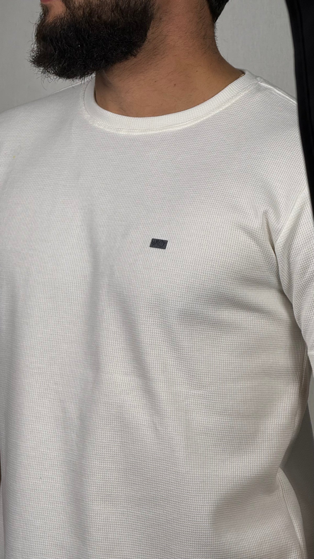 Camisa corte americano canelada branca 01