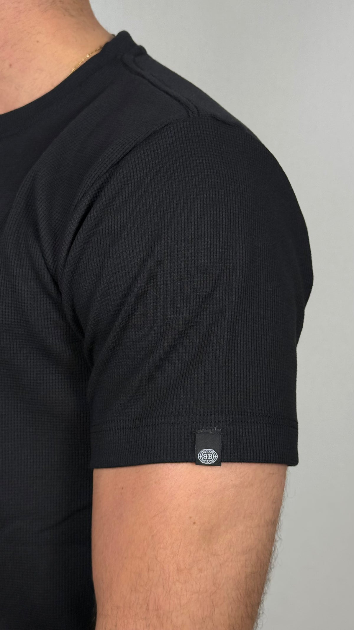 Camisa corte americano canelada preta 02