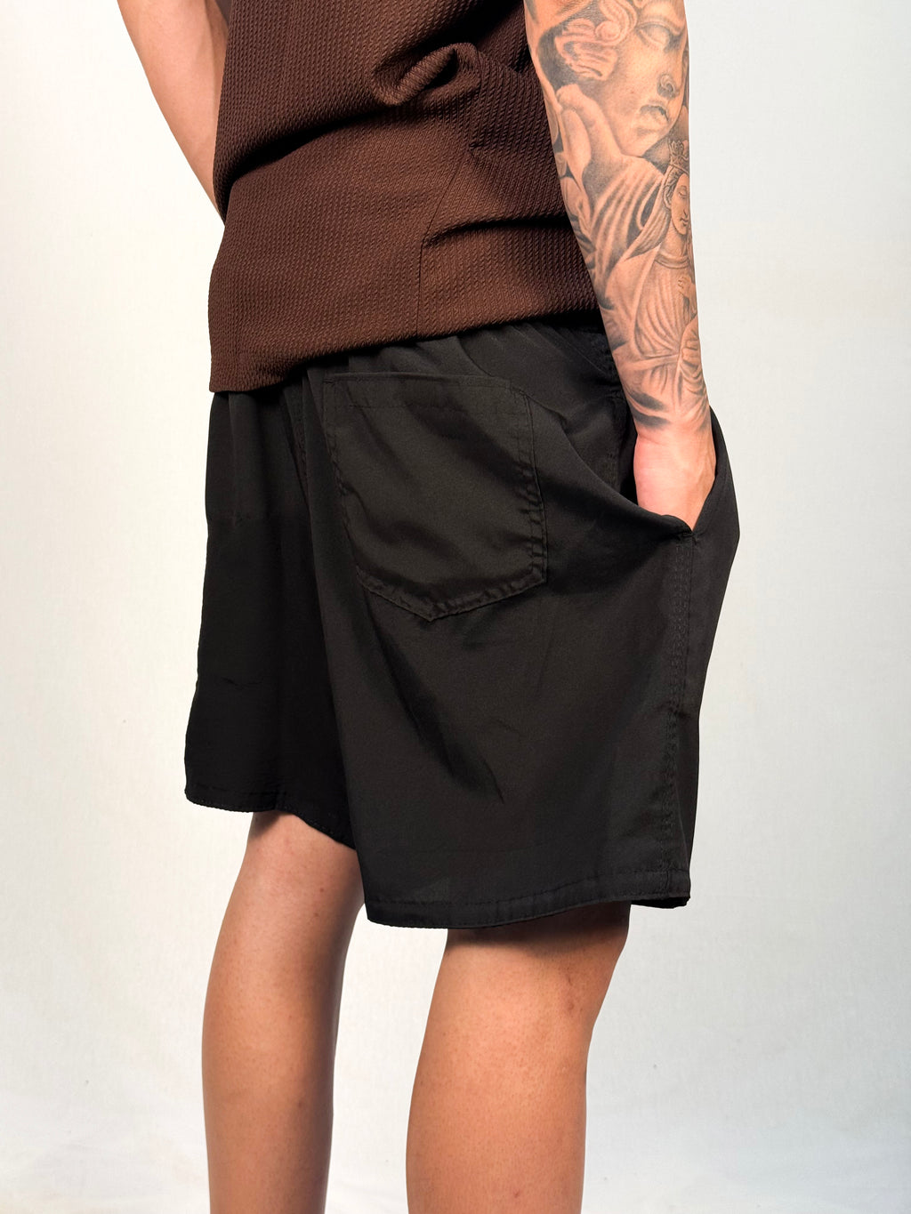 SHORT PRAIA TACTEL PRETO