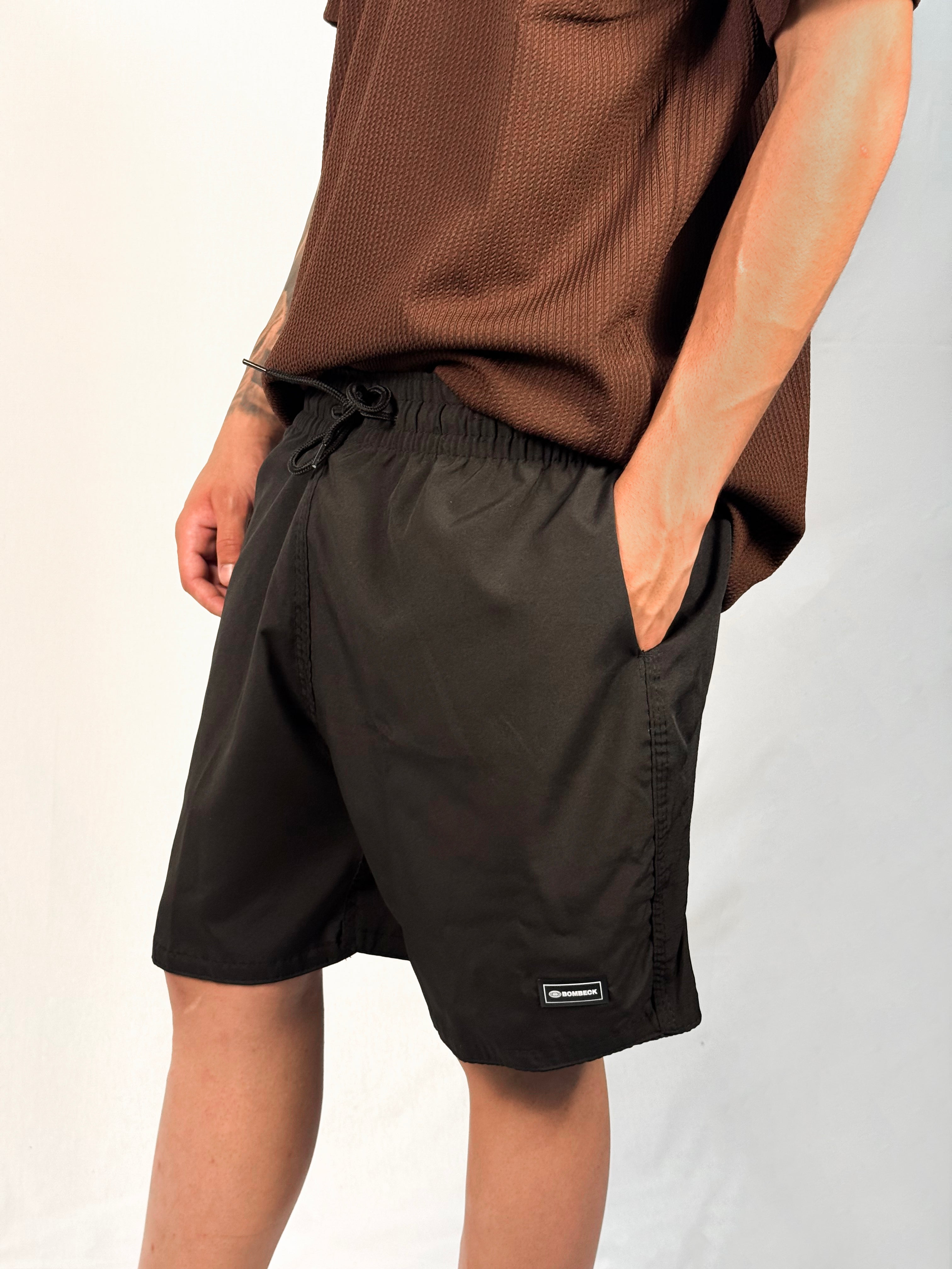 SHORT PRAIA TACTEL PRETO
